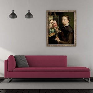 Tablou inramat - Sofonisba Anguissola - Autoportret la sevalet, 50 x 60 cm - Img 2