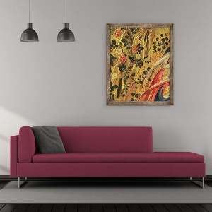 Tablou inramat - Stefano di Giovanni da Verona - Madonna cu un trandafir Bush ulei pe panza, 50 x 60 cm - Img 2