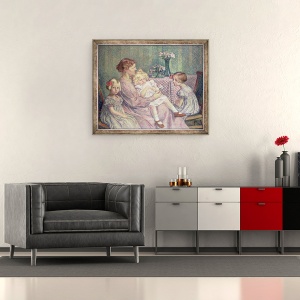 Tablou inramat - Theo van Rysselberghe - Madame van de Velde si copiii ei, 50 x 60 cm - Img 2