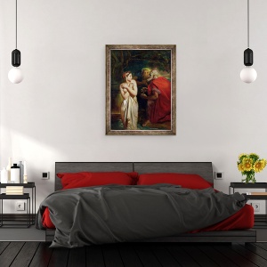 Tablou inramat - Theodore Chasseriau - Susanna si Batranii, 60 x 80 cm - Img 3