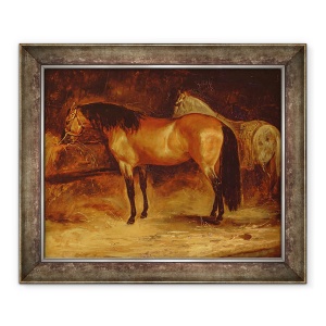 Tablou inramat - Theodore Gericault - Un cal Bay la iesle, 50 x 60 cm