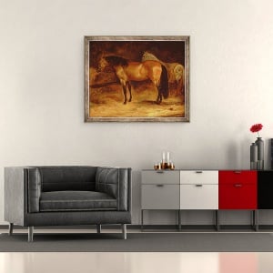 Tablou inramat - Theodore Gericault - Un cal Bay la iesle, 50 x 60 cm - Img 2