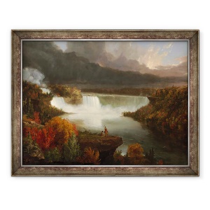Tablou inramat - Thomas Cole - Vedere indepartata a cascadelor Niagara, 60 x 80 cm