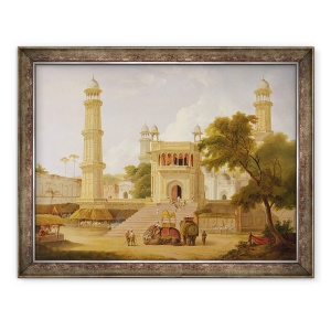 Tablou inramat - Thomas Daniell - Templul indian, spus a fi Moscheea Abo-ul-Nabi, Muttra, 60 x 80 cm