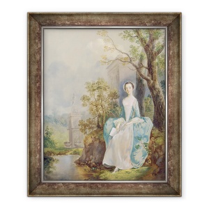 Tablou inramat - Thomas Gainsborough - Fata cu o carte asezat intr-un parc, 50 x 60 cm