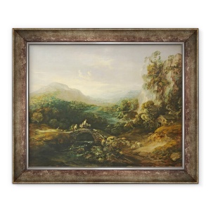 Tablou inramat - Thomas Gainsborough - Peisaj montan cu pod, 70 x 85 cm