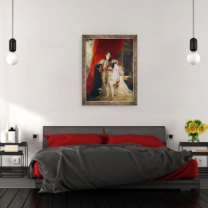 Tablou inramat - Thomas Lawrence - Printul Regent, mai tarziu George al IV-lea 1762-1830 in halate de jartiera, 60 x 80 cm - Img 3