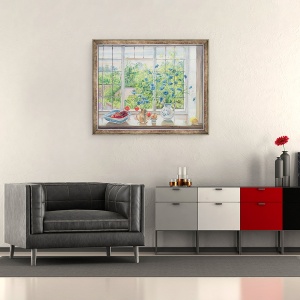 Tablou inramat - Timothy Easton - Albastrea si gradina de bucatarie, 50 x 60 cm - Img 2