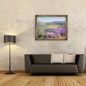 Tablou inramat - Timothy Easton - Campuri de lavanda in Old Provence, 70 x 90 cm - Img 2
