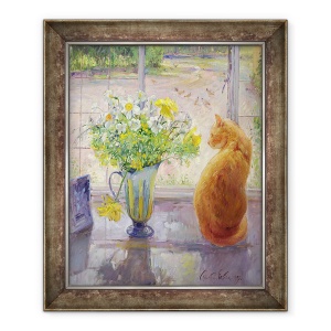 Tablou inramat - Timothy Easton - Ulcior cu dungi cu flori de primavara, 50 x 60 cm