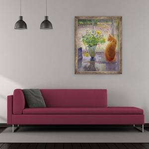Tablou inramat - Timothy Easton - Ulcior cu dungi cu flori de primavara, 50 x 60 cm - Img 2