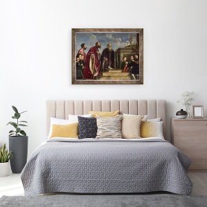 Tablou inramat - Titian - Familia Vendramin, 70 x 90 cm - Img 3