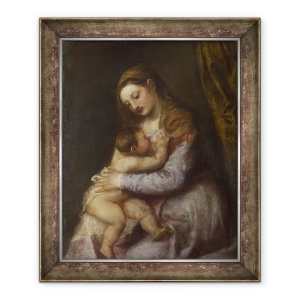 Tablou inramat - Titian - Fecioara si Pruncul, 70 x 85 cm