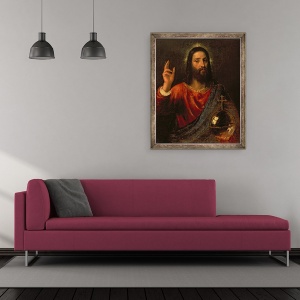 Tablou inramat - Titian - Hristos Mantuitor, 50 x 60 cm - Img 2