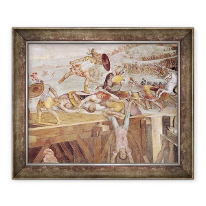 Tablou inramat - Tommaso Laureti - Horatius Cocles pe podul Sublicienilor, 50 x 60 cm
