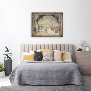 Tablou inramat - Tommaso Masolino da Panicale - Banchetul lui Irod I, 70 x 90 cm - Img 3