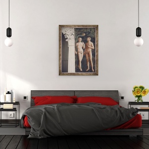 Tablou inramat - Tommaso Masolino da Panicale - Ispita lui Adam si a Evei, 60 x 80 cm - Img 3