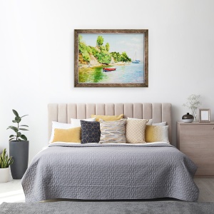 Tablou inramat - Tony Fandino - Barci la Skiathos II, 60 x 80 cm - Img 3