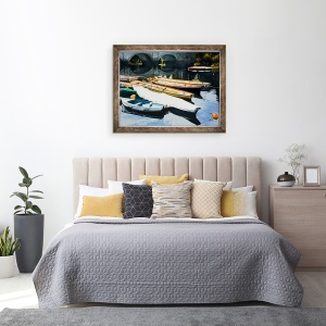 Tablou inramat - Tony Fandino - Barci pe Tamisa I, 70 x 90 cm - Img 3