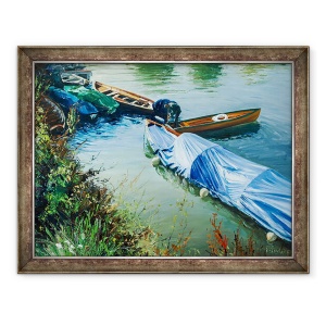 Tablou inramat - Tony Fandino - Barci pe Tamisa XIII, 60 x 80 cm