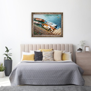 Tablou inramat - Tony Fandino - Omul care lucreaza la barca II, 70 x 90 cm - Img 3
