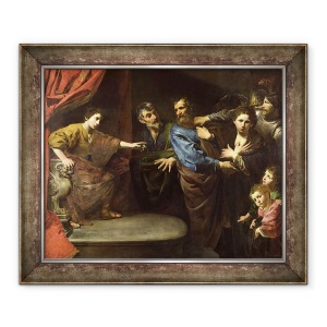 Tablou inramat - Valentin de Boulogne - Judecata lui Daniel sau, 50 x 60 cm