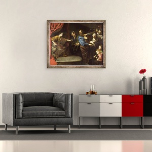 Tablou inramat - Valentin de Boulogne - Judecata lui Daniel sau, 50 x 60 cm - Img 2