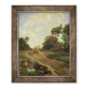 Tablou inramat - Valentin Ruths - Peisaj cu Haywagon, 50 x 60 cm