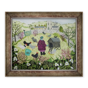 Tablou inramat - Vanessa Bowman - Hranirea gainilor, 70 x 85 cm