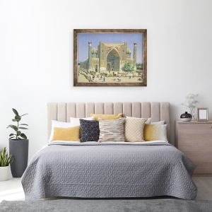 Tablou inramat - Vasili Vasilievich Vereshchagin - Medrasah Shir-Dhor la sediul Registan din Samarkand, 60 x 80 cm - Img 3