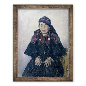 Tablou inramat - Vasilij Ivanovic Surikov - Portretul unei femei Cazac, 60 x 80 cm