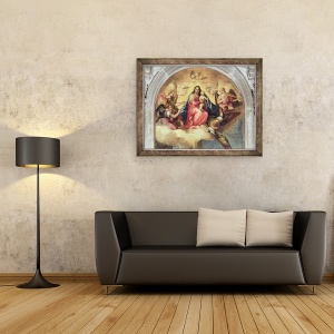 Tablou inramat - Veronese - Fecioara si Copil cu muzicieni de inger ulei pe panza, 70 x 90 cm - Img 2