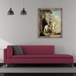 Tablou inramat - Vigilius Erichsen - Portretul Ecvestru al Ecaterina II 1729-96 cel Mare al Rusiei, 50 x 60 cm - Img 2