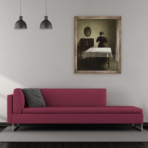 Tablou inramat - Vilhelm Hammershoi - Interior, 50 x 60 cm - Img 2