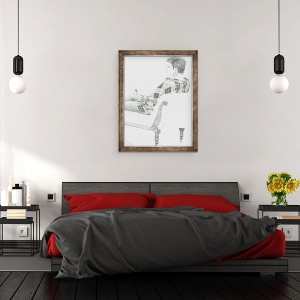 Tablou inramat - Vincent Alexander Booth - Femeie la discutii, 1997, 60 x 80 cm - Img 3