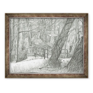 Tablou inramat - Vincent Alexander Booth - Podul vechi de metal, Parcul Bramhall, 2004, 70 x 90 cm