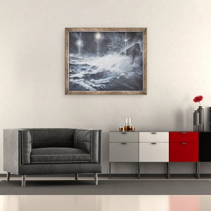 Tablou inramat - Vincent Alexander Booth - Surprins de Starshell Scharnhorst la North Cape, 2008, 50 x 60 cm - Img 2