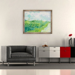 Tablou inramat - Vincent van Gogh - Campuri de grau verde, Auvers, 50 x 60 cm - Img 2