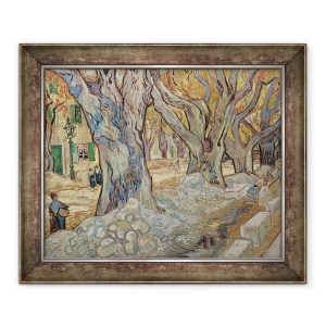 Tablou inramat - Vincent van Gogh - Planurile mari, sau reparatorii drumurilor la Saint-Rémy, 50 x 60 cm