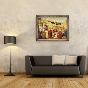 Tablou inramat - Vittore Carpaccio - Sfantul stefan Predica, 70 x 90 cm - Img 2