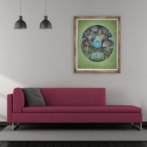 Tablou inramat - Wayne Anderson - Floarea Albastra, 50 x 60 cm - Img 2