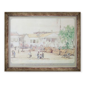 Tablou inramat - Werner Varnham - Fabrica britanica de pe Hog Lane, Canton, 70 x 90 cm