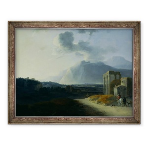 Tablou inramat - Willem Schellinks - Peisaj cu Muntele Stromboli, 60 x 80 cm