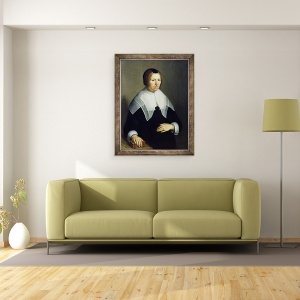 Tablou inramat - Willem van Honthorst - Portretul unei femei, 60 x 80 cm - Img 2