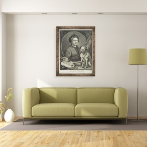 Tablou inramat - William Hogarth - Autoportret, 70 x 90 cm - Img 2