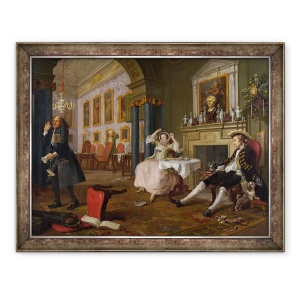Tablou inramat - William Hogarth - Casatoria a la Mod, II - Tete a Tete, 70 x 90 cm
