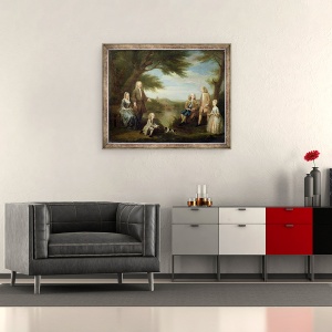 Tablou inramat - William Hogarth - John si Elizabeth Jeffreys si copiii lor, 50 x 60 cm - Img 2