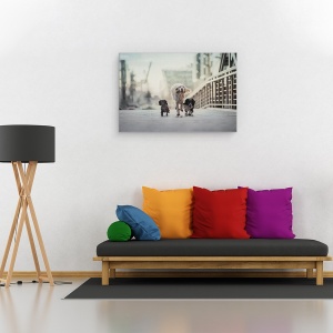 Tablou canvas - 1,2,3 Du-Te, Caini, Hamburg, Industrie, Dimineata, 80 x 120 cm - Img 2