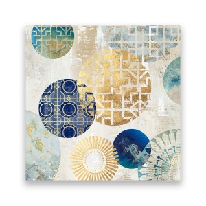Tablou Canvas - Abstract, Cercuri, Auriu, 60 x 60 cm