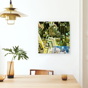 Tablou canvas - Albastru, Acoperisuri, New York, 90 x 90 cm - Img 4